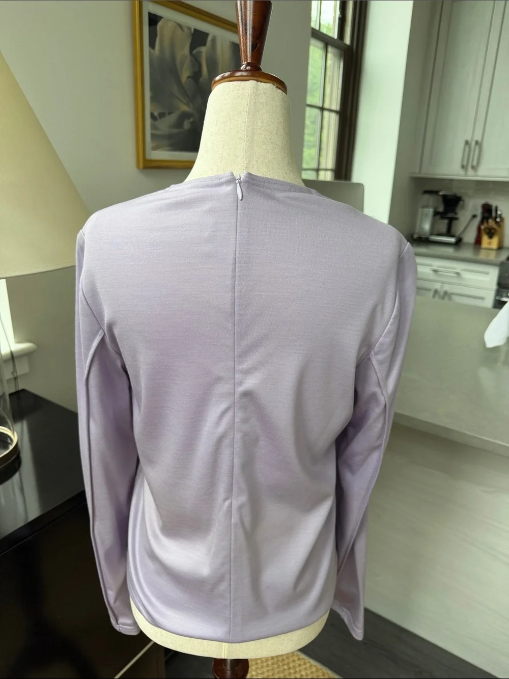 Ralph Rucci Lilac Wool Knit Long-Sleeve Top M